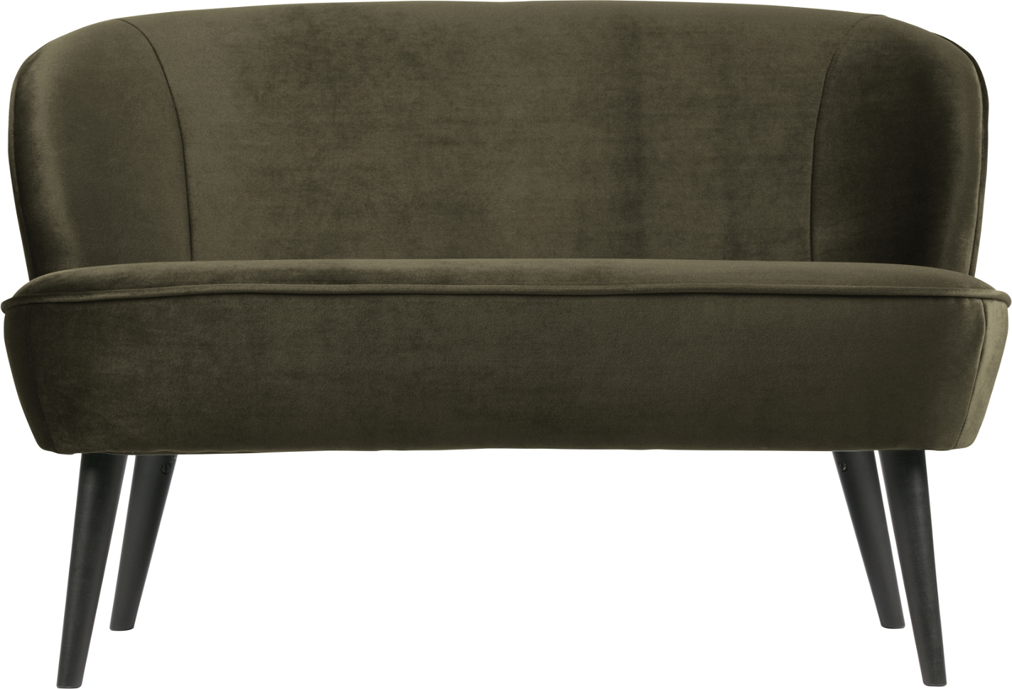 -personers Sofa Woood Sara Mørkegrøn Fløjl 110x72x73 Cm