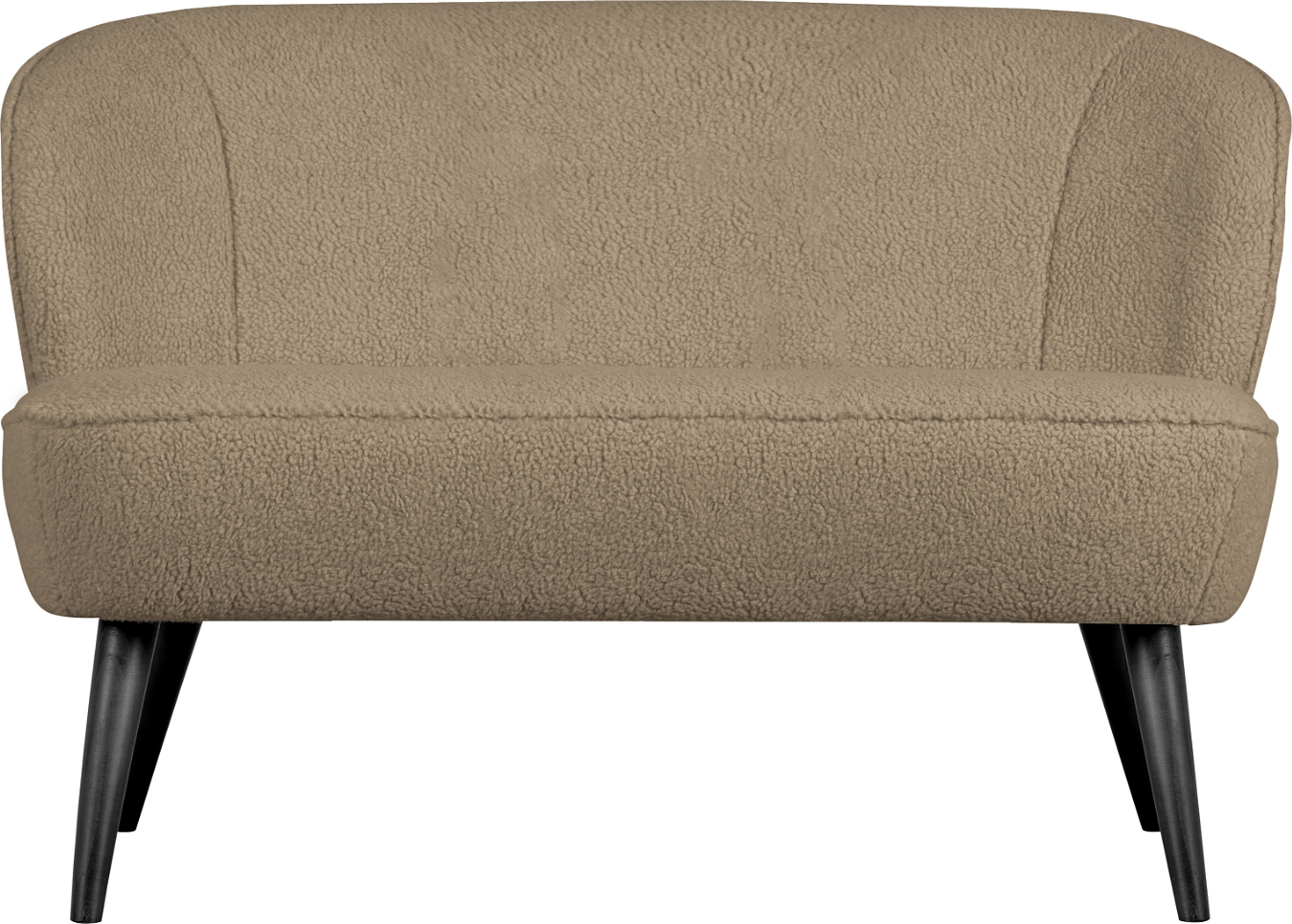 -personers Sofa Woood Sara   Sand Teddy-stof   Polyester Med Fsc-birkeben  110ã 72ã 73 Cm