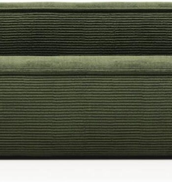 -personers Trepersoners Sofa Kave Home Blok Polstret Grøn Corduroy Stof Nordisk Moderne