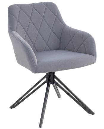 Accentstol   Retrodesign Fløjlslook 58 Cm   60   Cm   79 Cm Stålgrå