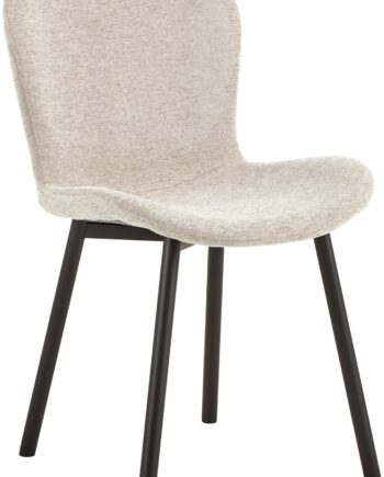 Act Nordic Esra Spisebordsstol     Lynlås Beige Stof Og Mat Sort Stål