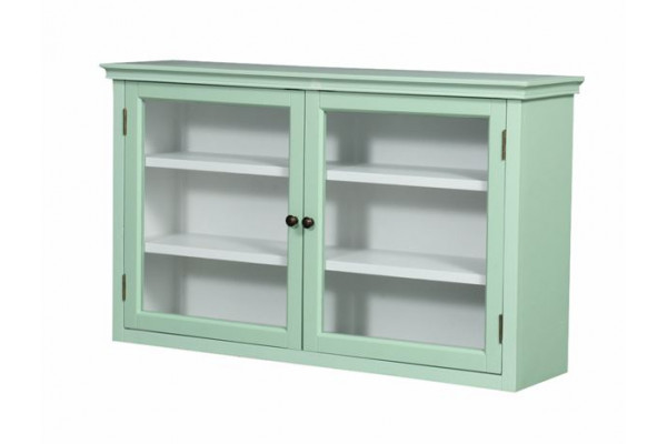 Amager Væghængt Vitrineskab 60x100x26 Cm Pastelgrøn Hvid