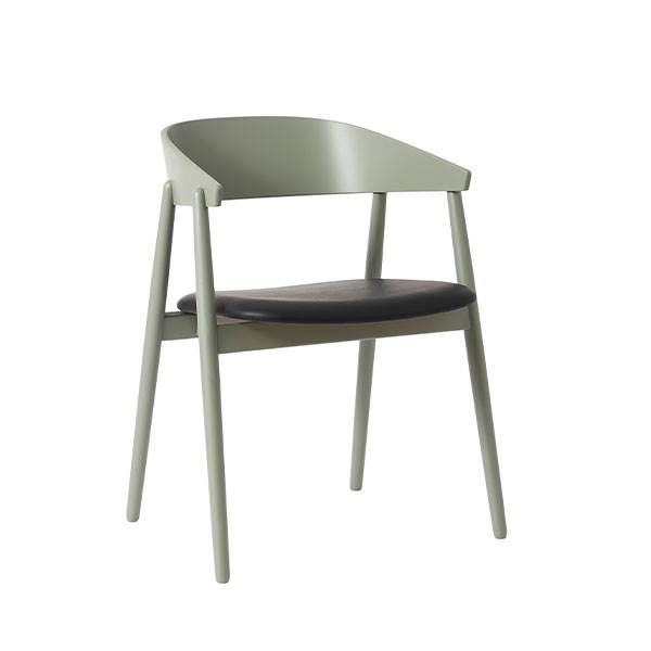 Andersen Furniture Ac2 Spisebordsstol   Bøg Grøn   Sort Lædersæde  : Erling Christensen Møbler