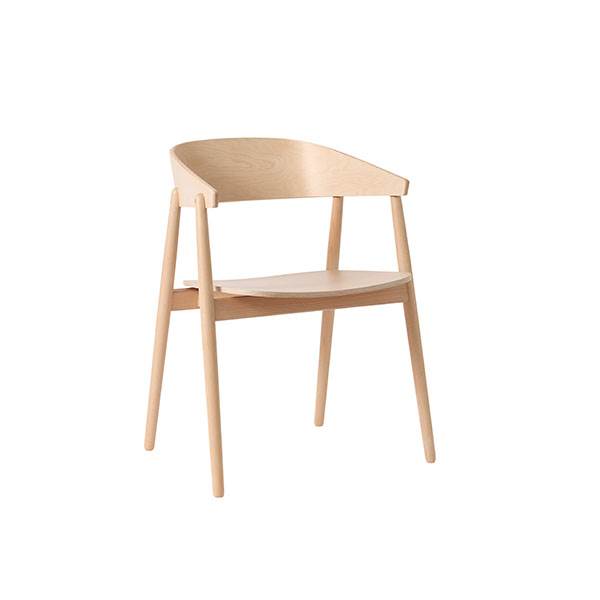 Andersen Furniture Ac2 Spisebordsstol   Bøg Hvidpig  Mat Lak   Finérsæde  : Erling Christensen Møbler