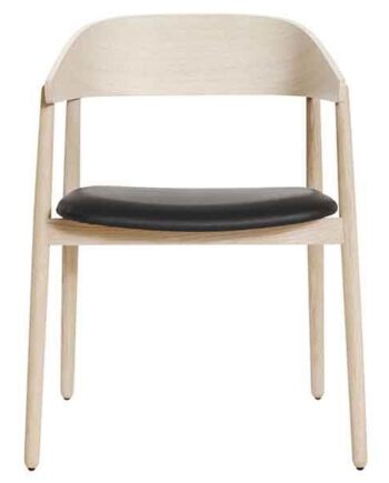 Andersen Furniture Ac2 Spisebordsstol   Eg  Hvid-pigmenteret Mat Lak Og Læder Polstring  : Erling Christensen Møbler