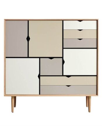 Andersen Furniture S3 Reol Farvede Fronter Eg Sæbe  : Erling Christensen Møbler