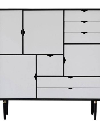 Andersen Furniture S3 Reol Hvide Fronter Sort Lakeret Eg  : Erling Christensen Møbler