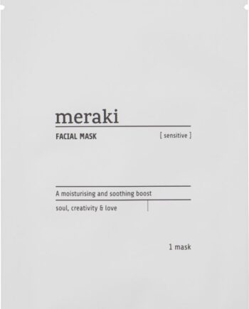 Ansigtsmaske Meraki Sensitive   Fugtgivende Og Beroligende Sheet Maske Med Aloe Vera  Agurk  Tomat   Centella Asiatica