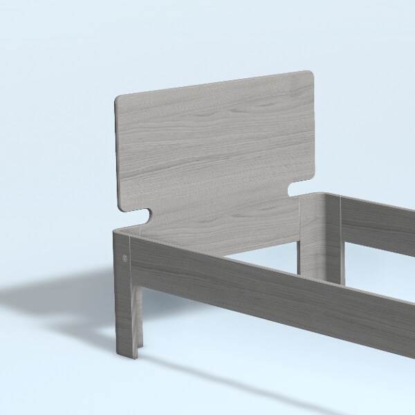 Auping Auronde Gavl Enkeltseng Høj Model Chalk Grey Oak 100 Cm  : Erling Christensen Møbler