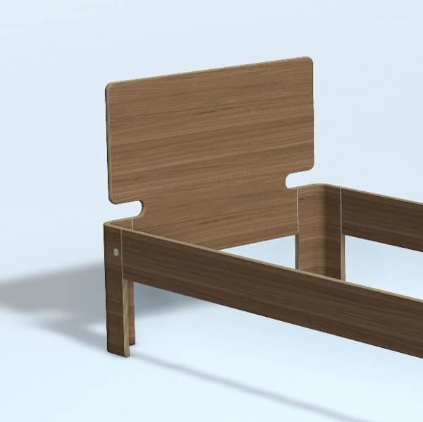 Auping Auronde Gavl Enkeltseng Høj Model Natural Walnut 100 Cm  : Erling Christensen Møbler
