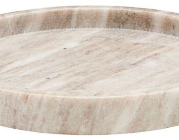 Badeværelsesbakke Meraki Tray Treasures Marmor ø25 Cm Beige