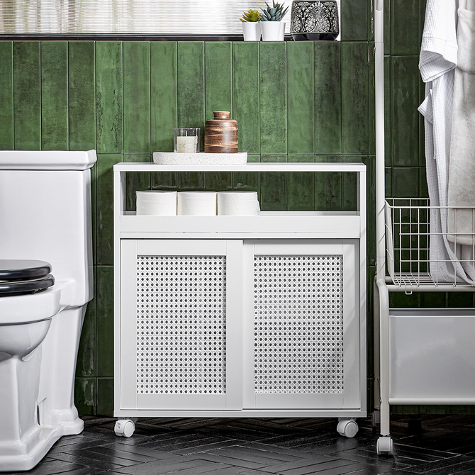 Badeværelsesskab Til Opbevaring Af Toiletpapir  65x20x70 Cm  Hvid
