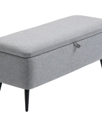 Bænk  Opbevaringskommode  Polstret Bænk  Hørlook  Op Til 150 Kg  101   38     44   Cm  Grå