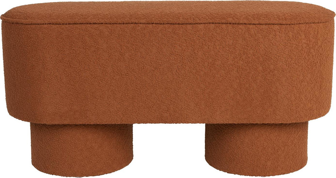 Bænk Studio White Marcos Rødbrun   Siddebænk   Polyesterstof Til Spisestue  Kompakt Design 93x35x44   Cm