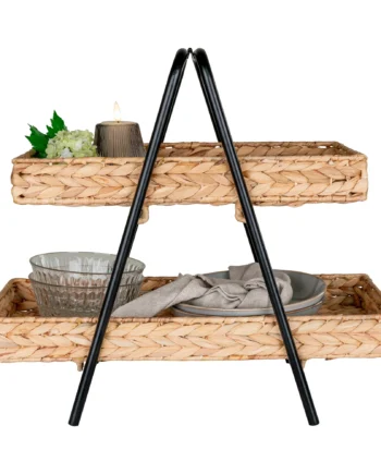 Bakke   Vandhyacinth Og Metal  Natur Sort  42x23x43   Cm