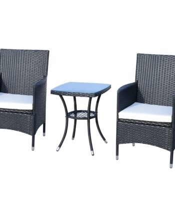 Balkonmøbelsæt Til   Personer  Rattan Havesæt  Polyrattan  Sort