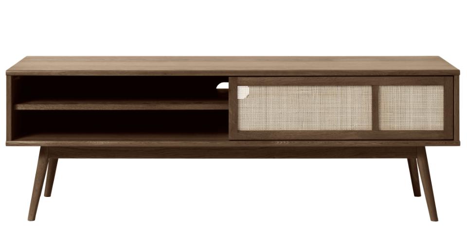 Barrali Tv-bord       Skydelåge Og   Hylde Rattan Og Røgfarvet Egetræsfinér Egetræ  150x45