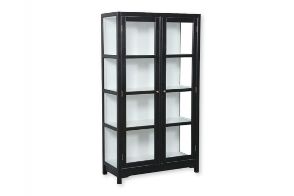 Barsø Vitrineskab 160x90x40 Cm Sort Hvid