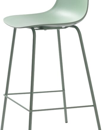 Barstol   Barkruk Nordique Design Whitby   Støvet Grøn Pp-skal   Metalben  H92ã B40 Cm
