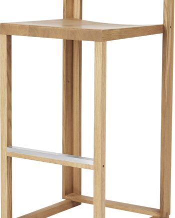 Barstol Kristina Dam Outline Fsc-certificeret Lakeret Eg Natur Med Børstet Aluminiumsfodstøtte