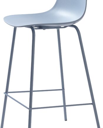 Barstol Nordique Design Whitby Støvet Blå   Ergonomisk Pubstol Med Pp-skal Og Metalben   -pak