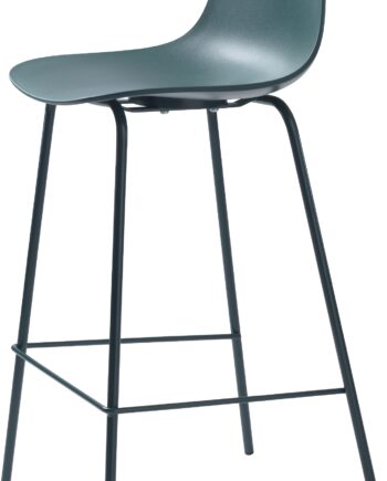 Barstol Nordique Design Whitby  -pak   Petroleumsblå Pp-skal Og Metalben  H92ã B40 Cm