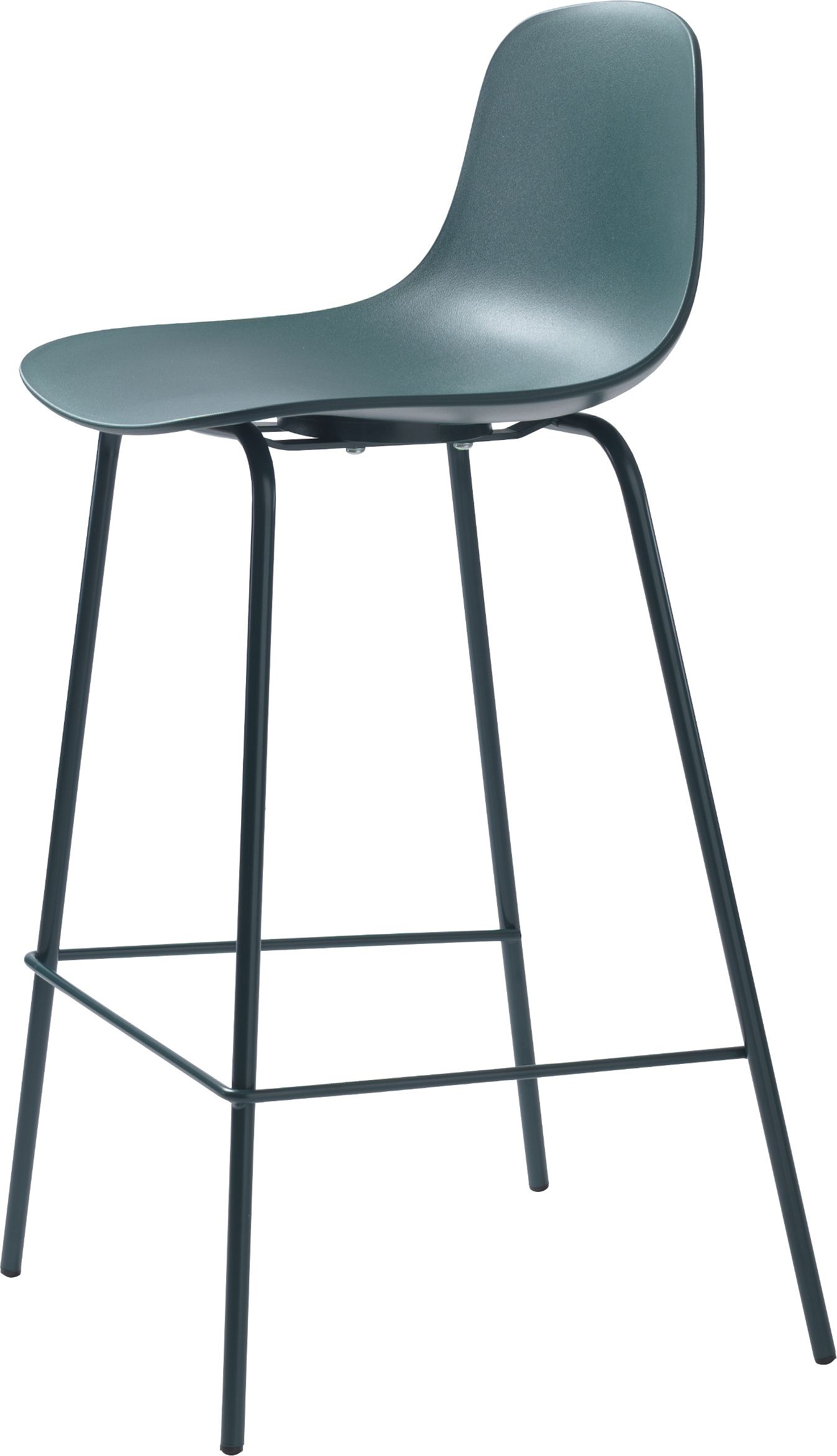 Barstol Nordique Design Whitby  -pak   Petroleumsblå Pp-skal Og Metalben  H92ã B40 Cm