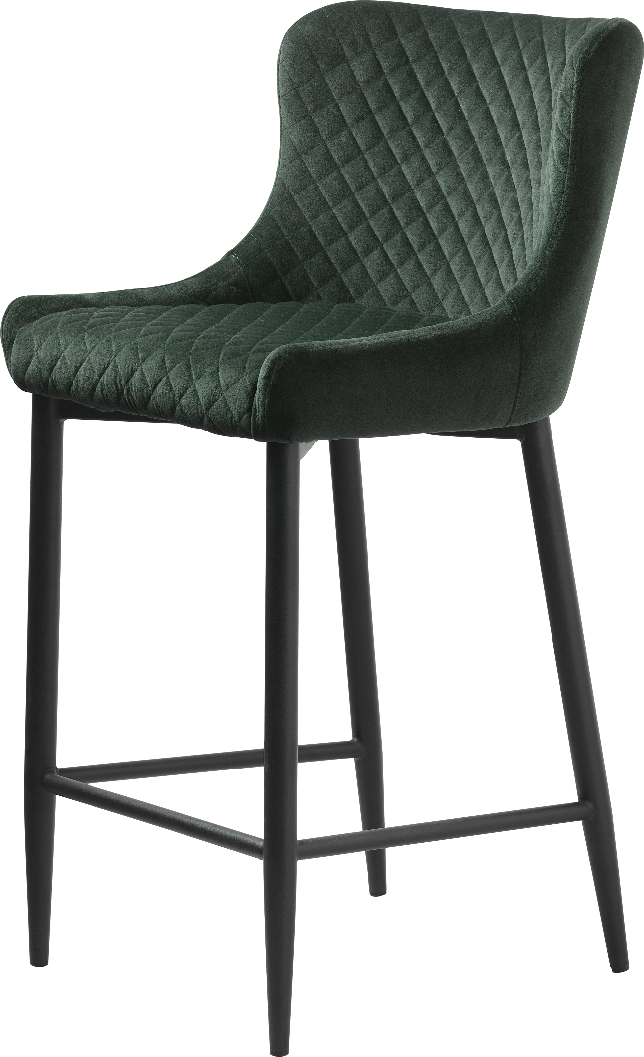 Barstol Ottowa Fra Nordique Design   Dybgrøn Fløjl Med Sorte Metalben  H105ã B47   Cm
