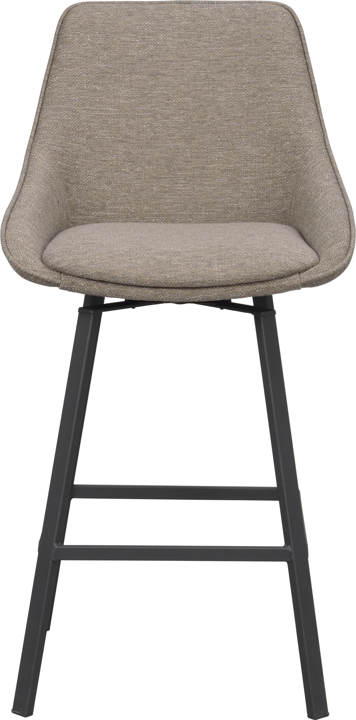 Barstol Rowico Alison Sæt Af   Mørk Beige Sort 360 Drejefunktion Metal Og Stof H96 Cm