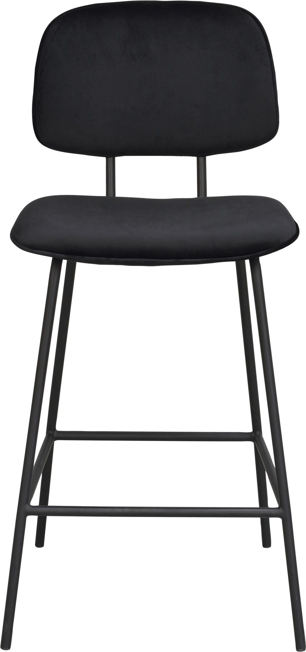 Barstol Rowico Bryan  -pak Sort Velour Metalstel H94xb47xd53
