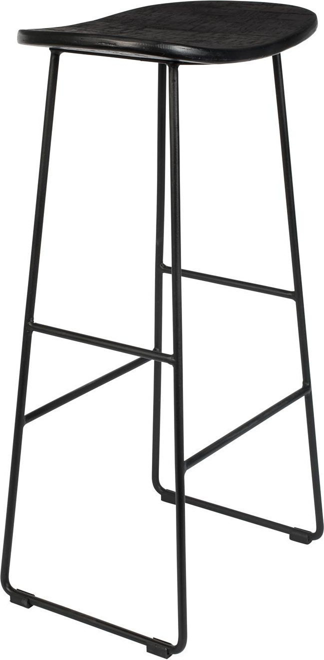 Barstol Studio White Tangle Antracit Teak Stål H80   B40   D30 Cm