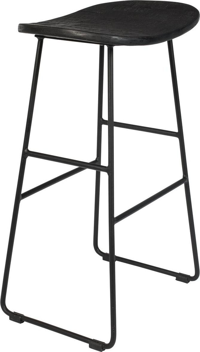 Barstol Studio White Tangle Antracit Teak Stål H65xb40xl30 Cm Kompakt Moderne Design
