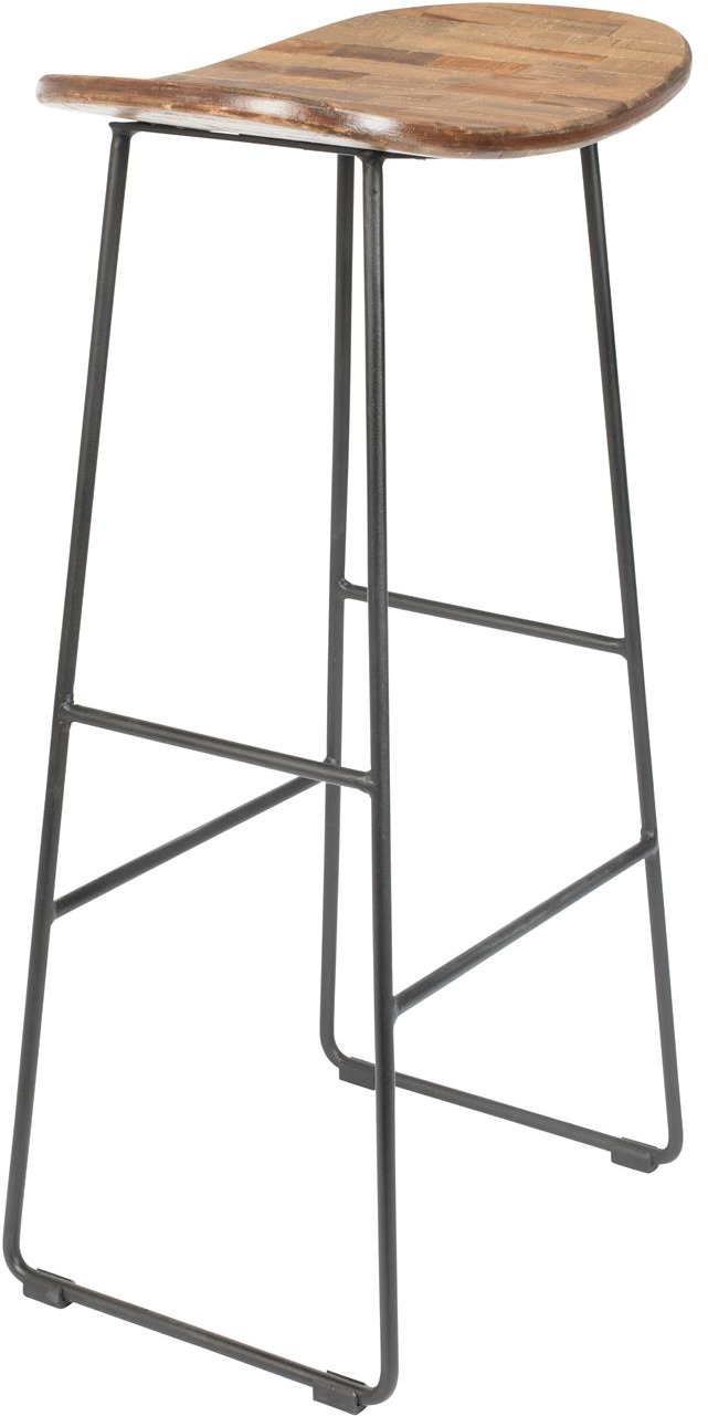 Barstol Studio White Tangle Mørkegrå Teak Og Stål H80   B40   D30 Cm