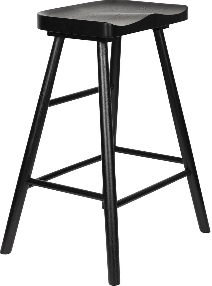 Barstol Studio White Vander Antracit Massivt Egetræ H64 Cm