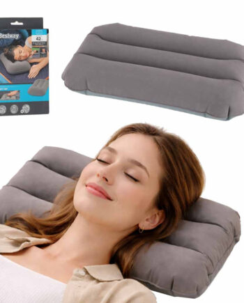 Bestway 67121 Oppustelig Rejsepude Velour Grå