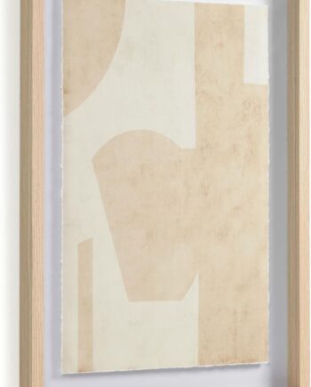 Billede Med Ramme Kave Home Nannete   Abstrakt Lærredsvægkunst   Beige  70x4x50 Cm