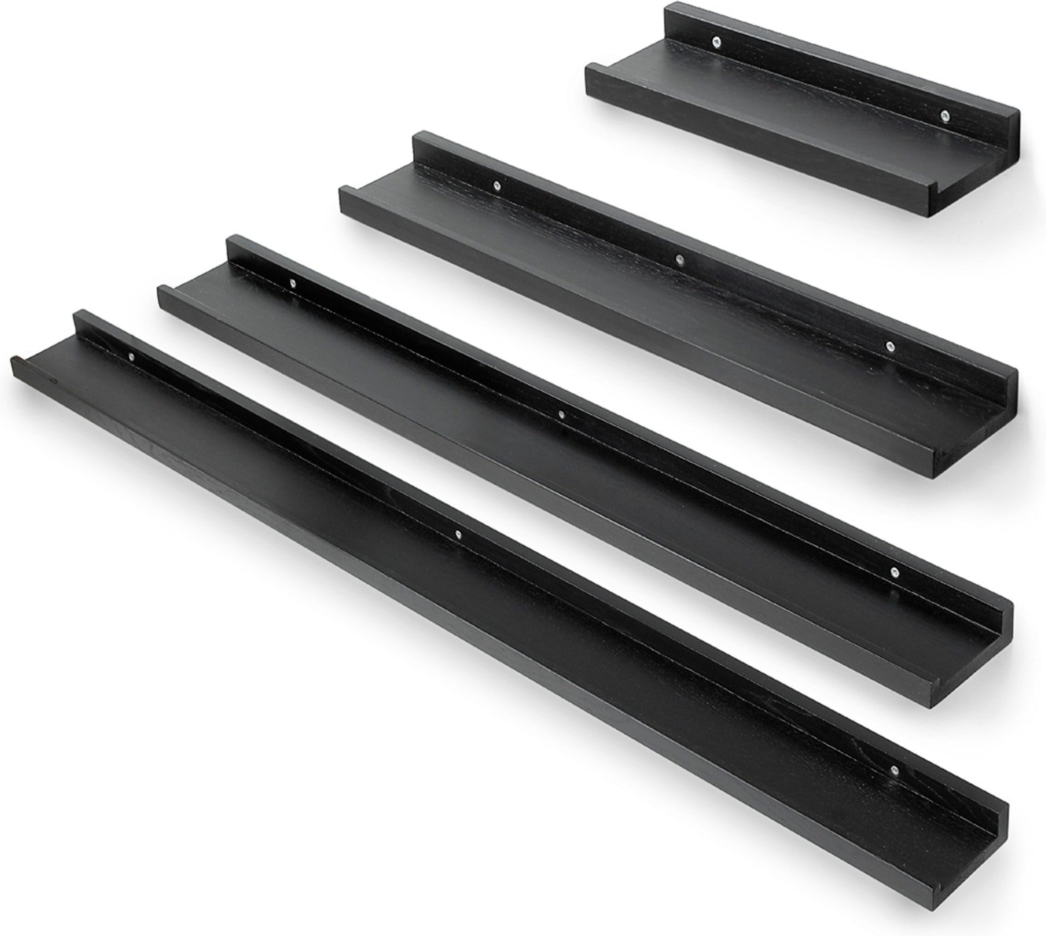 Billedhylde Torkelson Zitti Massivt Egetræ Sort 120 Cm
