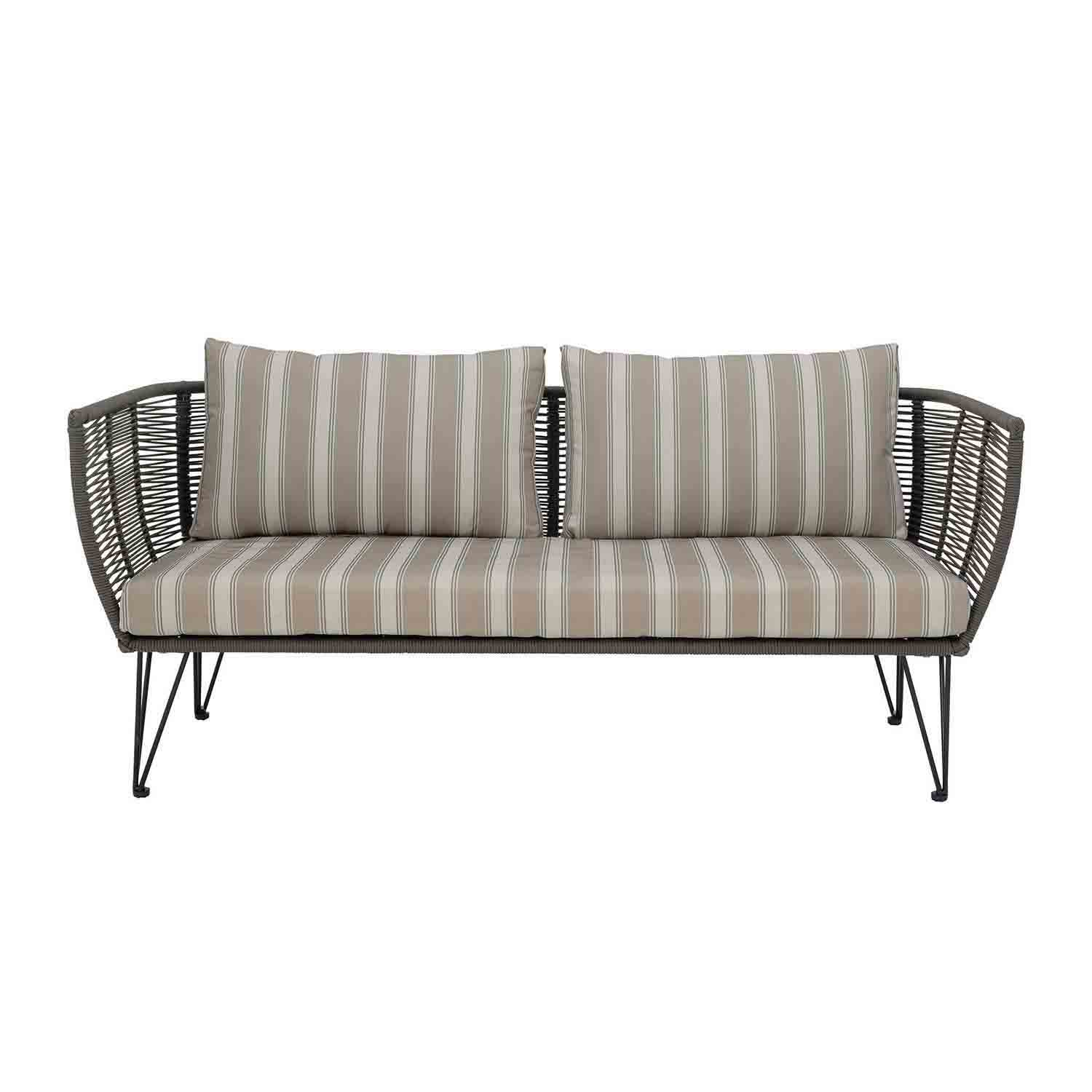 Bloomingville Mundo Havesofa     Hynder Grøn Polyesterreb Og Sort Metal