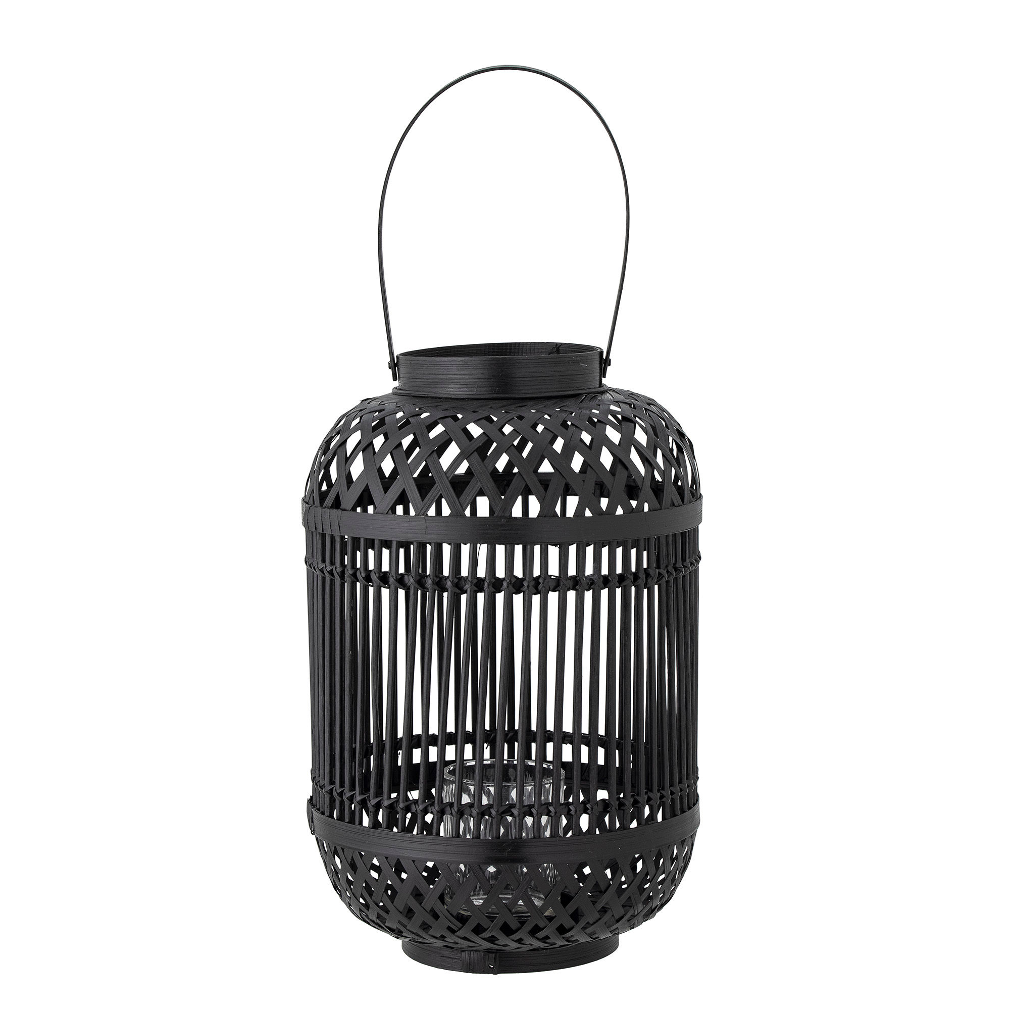Bloomingville Tilla Lanterne Glas Sort Bambus