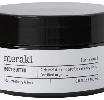 Body Butter Meraki Linen Dew   Cosmos-certificeret Kropsbalsam Med Aloe Vera Og Sheasmør