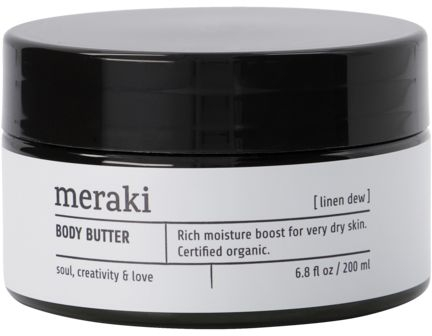 Body Butter Meraki Linen Dew   Cosmos-certificeret Kropsbalsam Med Aloe Vera Og Sheasmør