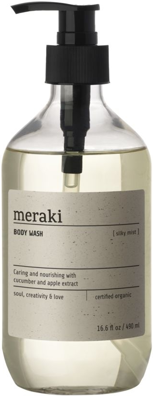 Bodywash Meraki Silky Mist   økologisk Cosmos-certificeret Fugtgivende Kropsvask Med Agurk   æbleekstrakter