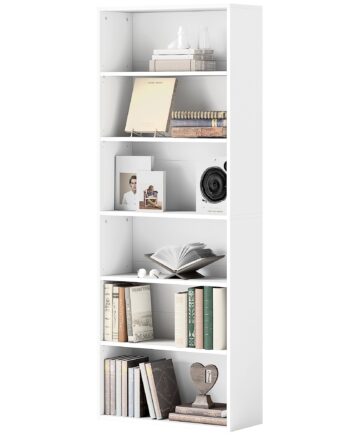 Bogreol    Rum  Justerbare Hylder  Spånplade  60   24   158   Cm  Hvid