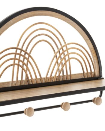Boho Chic Hylde   Sort  Mdf  Rattan  Træ   46x15x5 Cm