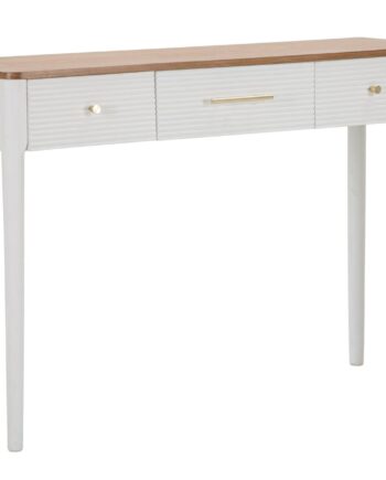 Boho Chic Konsolbord   Hvid  Fyrretræ  Mdf Og Metal   107x37x80 Cm