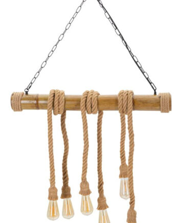 Boho Chic Lampe   Bambus Og Reb   80x15x120 Cm