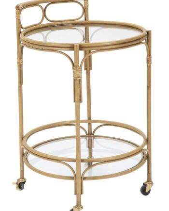 Boho Chic Rullevogn  Metal Og Glas   51x74 Cm