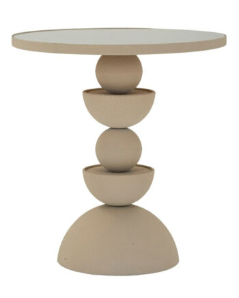 Bord   Creme  Jern Og Glas   40x5x42 Cm