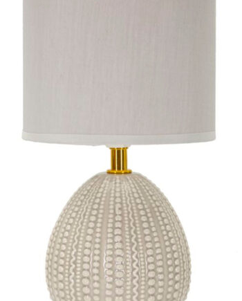 Bordlampe   Keramik  Jern Og Stof   15x30x5 Cm