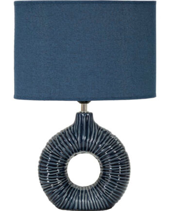 Bordlampe   Keramik  Jern Og Stof   28x5x15 Cm